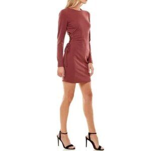 XL Long Sleeve Side Cutout Minidress Size NWT red brown from Nordstrom
